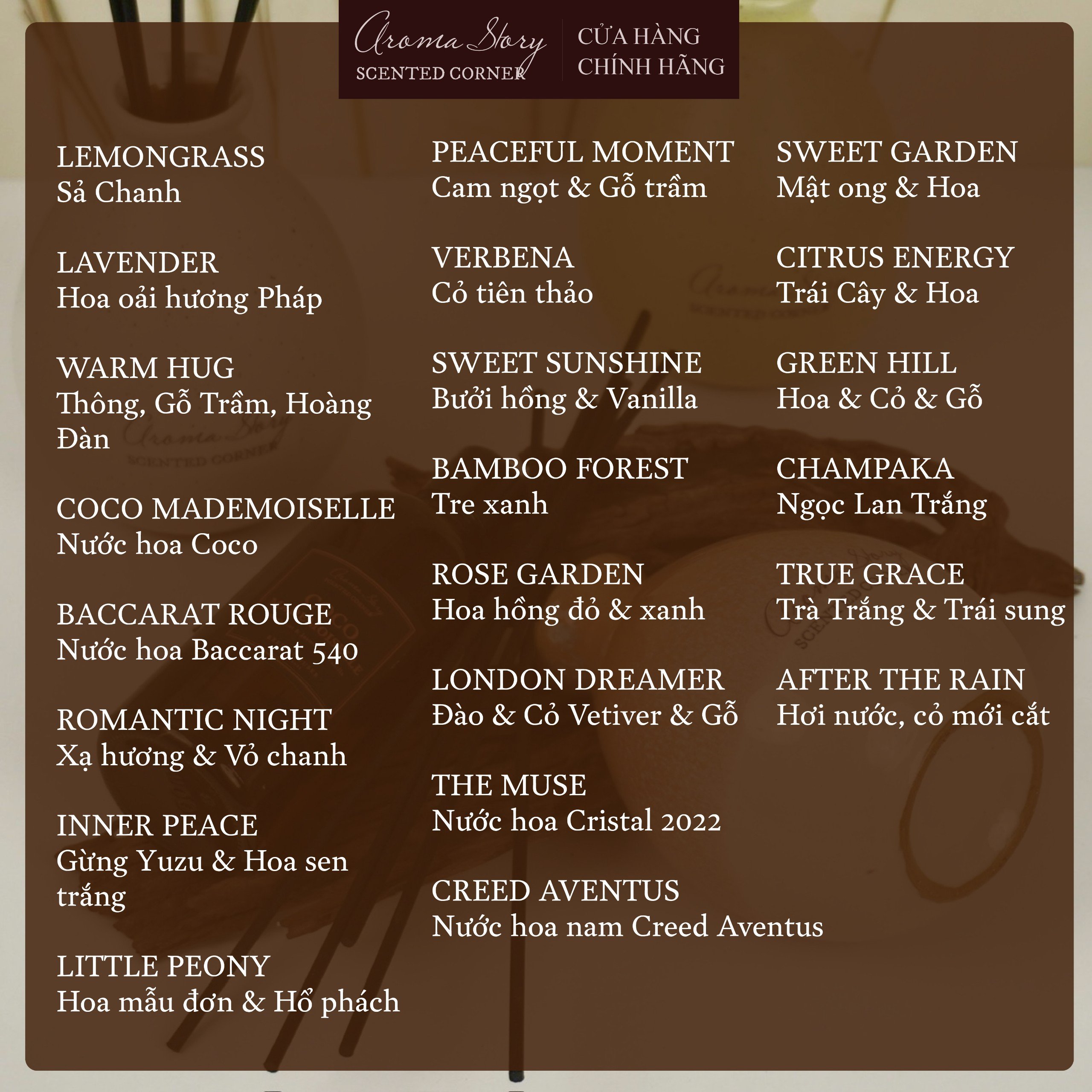 Tinh Dầu Khuếch Tán Rose Garden Aroma Story Size 50ml/100ml/150ml