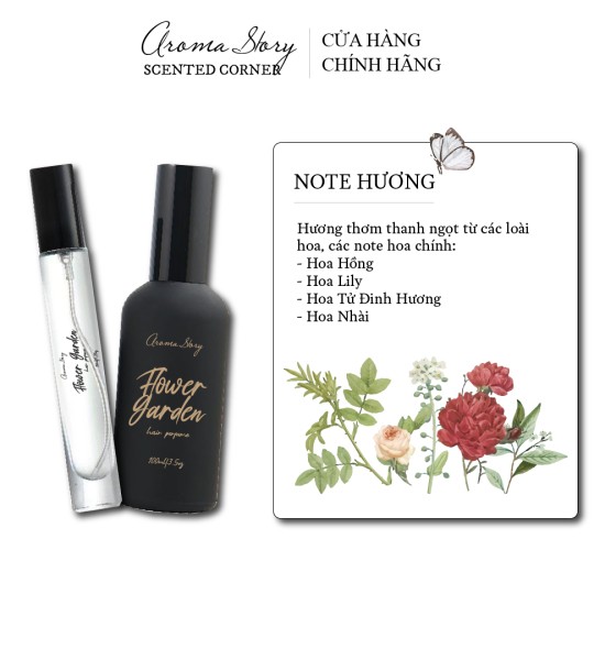 Nước Hoa Tóc Hương Thơm Khu Vườn Hoa Flower Garden Aroma Story 10ml/100ml