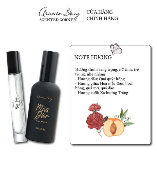 Nước Hoa Tóc Hương Nước Hoa Nổi Tiếng Miss Dior Aroma Story 10ml/100ml